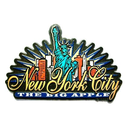 New York City The Big Apple Sunburst Fridge Magnet
