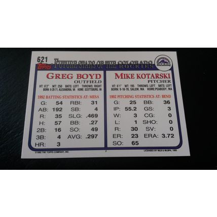 1993 Topps Card # 621 Future Stars of the Colorado Rockies MInt (9)