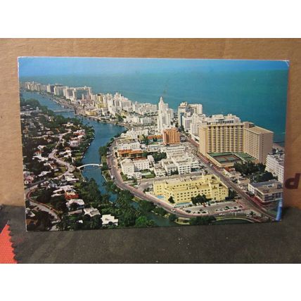 INDIAN CREEK, MIAMI BEACH, FLORIDA ..used vintage postcard #