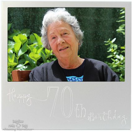 New Engraved Silver 70th Birthday Photo Frame Gift Celebration Memory Picture