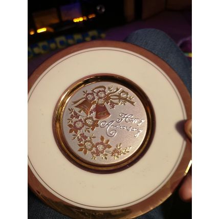Chokin Plate Happy Anniversary 16cm