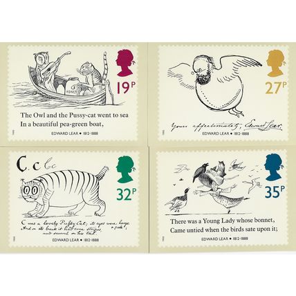 GB 1988 September PHQ M set of 4 Edward Lear