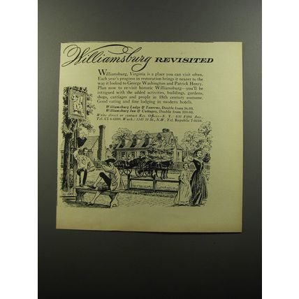 1956 Williamsburg Virginia Ad - Williamsburg Revisited