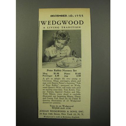 1955 Wedgwood Peter Rabbit Nursery Set Ad - Wedgwood a living tradition