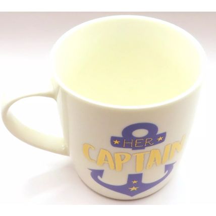 Her Captain Mug Fine China Blue Anchor 9 CM Boxed Tableware Beverage Gift