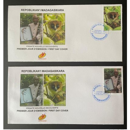 Madagascar 2021 Mi. 2722 - 2723 Lemuriens Lemurs Faune Microcebus 2 FDC 1er Jour