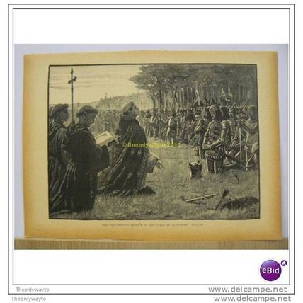 The Thanksgiving Service on the field of Agincourt, Book Illustration, c1909