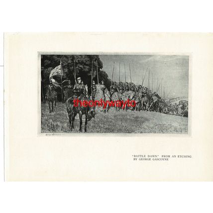 Battle Dawn, G Gascoyne (Book-Plates, Reverse), Book Illustration (Print), 1914