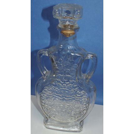 Rare VINTAGE Owens-Illinois Clear Glass Company Whiskry Decanter Bottle W/ Lid