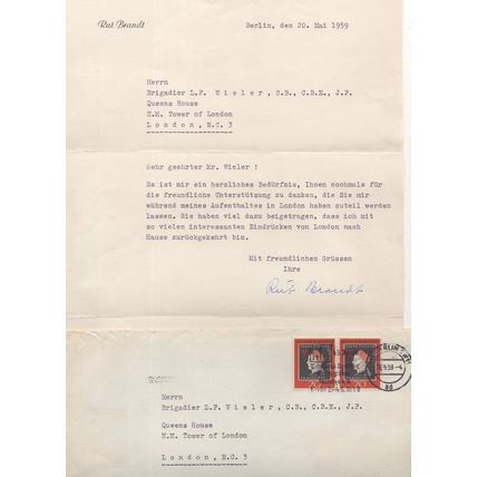 Rut Brandt of German Chancellor Willy Book Author To WW2 Brigadier Hand Signed 1
