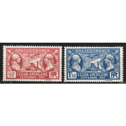1927 France - Sc# 243-244 very fine Mint NH - American Legionnaires set of 2