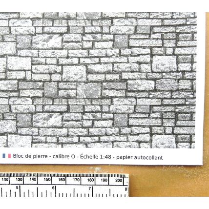 Papier autocollant bloc de pierre pour O gauge-échelle 1:48 - A4 (297 x 210mm)