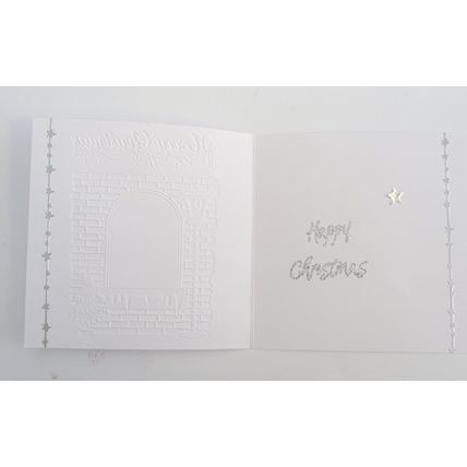 BORDER COLLIE HAND MADE 6" X 6" CHRISTMAS CARD WITH A FELT HAT