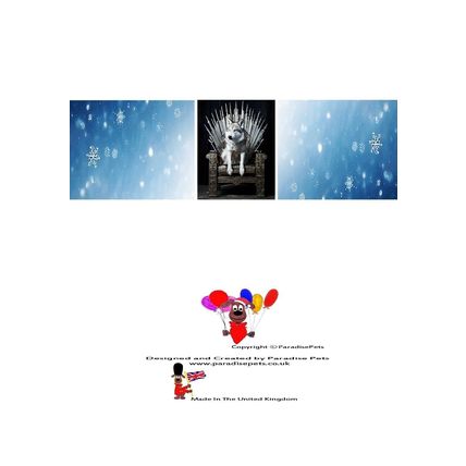 STUNNING WOLF XMAS CARD WOLF ON A THRONE MADE OF SWORDS CHRISTMAS CARD