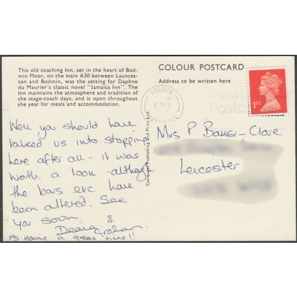 Joss's Bar, Jamaica Inn, Cornwall, 1991 - Conquest Postcard