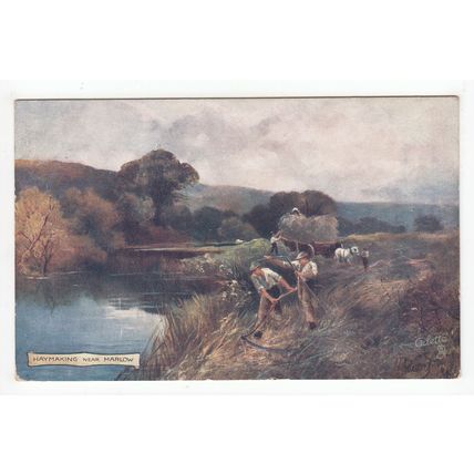 Haymaking near Marlow Rural Workers 1906 Tucks Oilette Art Postcard 7020