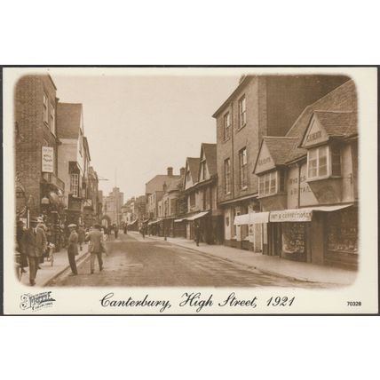High Street in 1921, Canterbury, Kent, c.1990s - Frith's Postcard