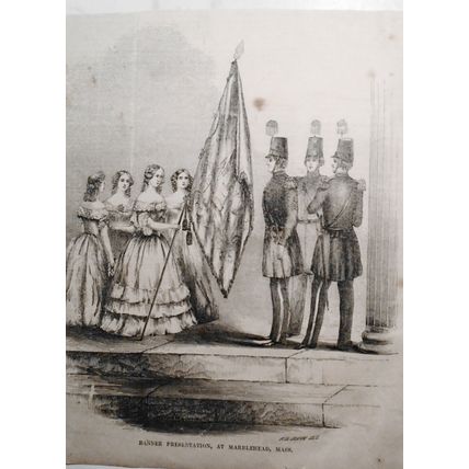 "Banner Presentation, At Marblehead, Mass" - 1853 Gleason's Pictorial.