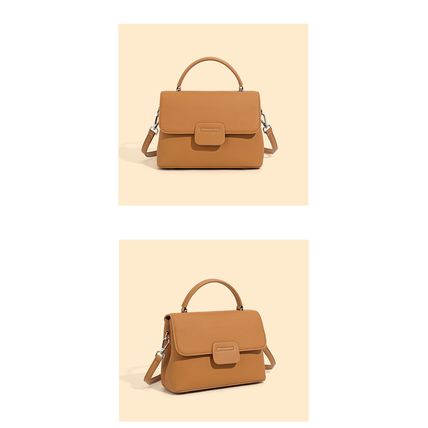 Genuine Leather Women Shoulder Handbags Beach Bag Brown