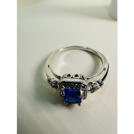 Bomb Party Sz10 Revealed BP Ring Fashion Jewelry RBP Brilliant Blue Rhodium P
