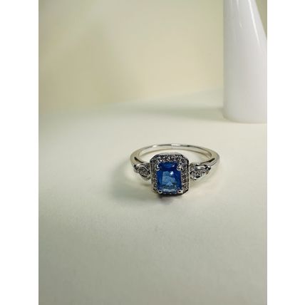 Bomb Party Sz10 Revealed BP Ring Fashion Jewelry RBP Brilliant Blue Rhodium P