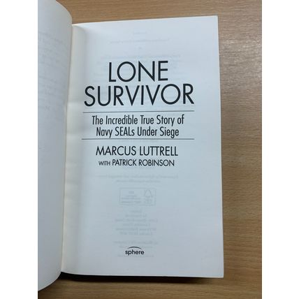 2014 MARCUS LUTTRELL "LONE SURVIVOR" NAVY SEALS TRUE STORY PAPERBACK BOOK (P3)