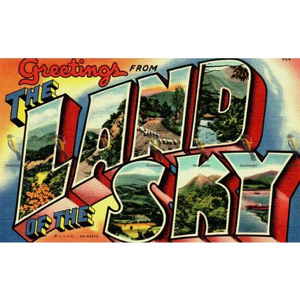 Greetings From Land And Sky, Ashville, USA, 964 Art Colortone Ashville Postcard