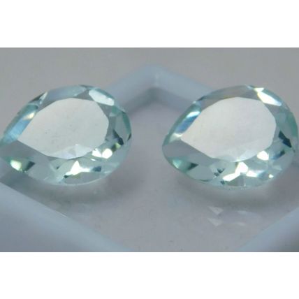 Natural Aquamarine 6.70Ct Brazil Ocean Blue Pear Cut Loose Gemstone Pair