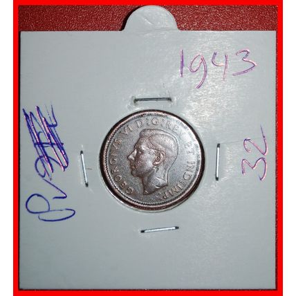 Ⰶ WAR ISSUE (1939-1945): CANADA★ 1 CENT 1943 WITH INDIA! ★LOW START★NO RESERVE