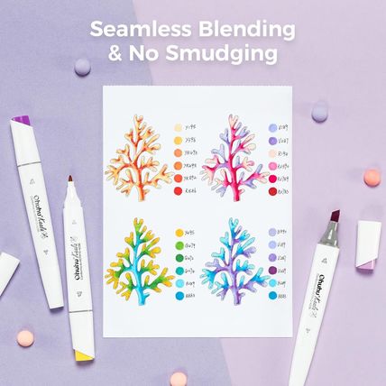Ohuhu Alcohol Markers: 60 Colors Slim Broad and Fine Double Tipped Kaala Marker