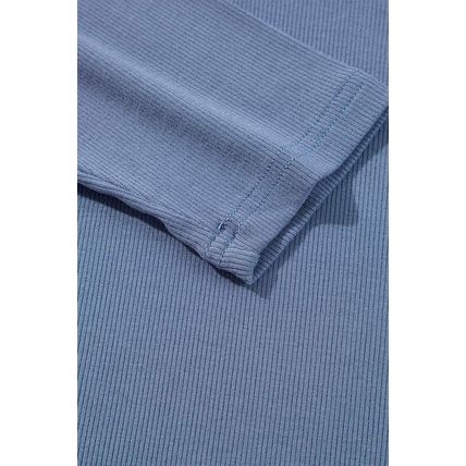 Ashleigh Blue Solid Color Rib Knit Open Front Tunic Cardigan