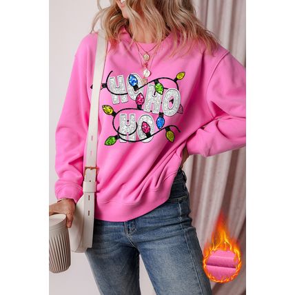 Bonbon HO HO HO Graphic Christmas Sweatshirt
