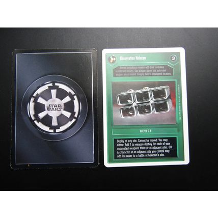 Star Wars 1995 Premiere Decipher CCG W/B Card Observation Holocam DS