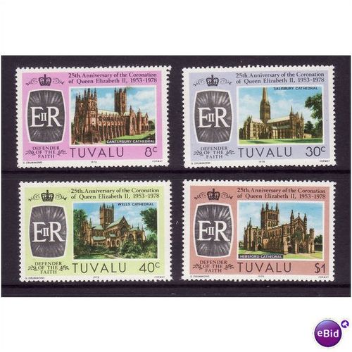 TUVALU 1978 CATHEDRALS SET 4 VALS U/M MINT
