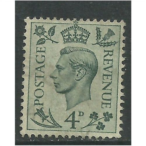 GB 1938 KGV1 4d Grey Green Stamp SG 468.(D185