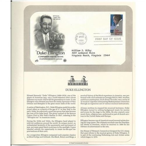 DUKE ELLINGTON ' OFFICIAL FIRST DAY of ISSUE ' (1986)