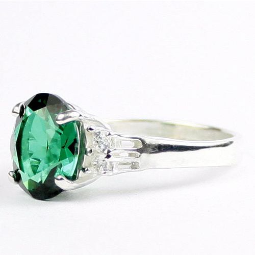 Russian Nanocrystal Emerald, 925 Sterling Silver Ring, SR123