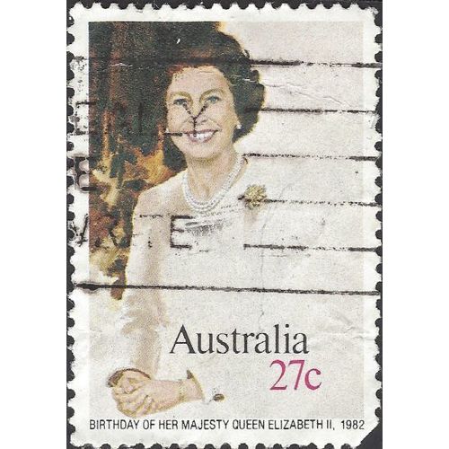 AUSTRALIA, Queen Elizabeth II Birthday, off-white 1982, 27c, #8