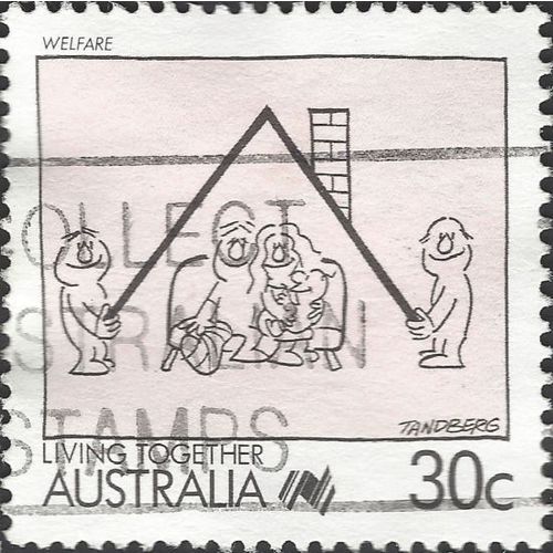 AUSTRALIA, Living Together, Welfare, pink 1988, 30c, #7
