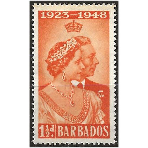 Barbados 1948 SG265 1 1/2d Orange RSW Mounted Mint . ..