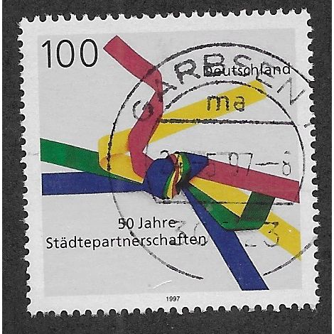 GER 1997 100pf '50TH ANN OF TOWN TWINNING MOVEMENT' FINE USED (EBID62-991)