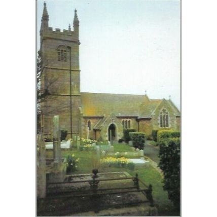 Gwithian, Cornwall - St. Gothian's Church - postcard c.1980s