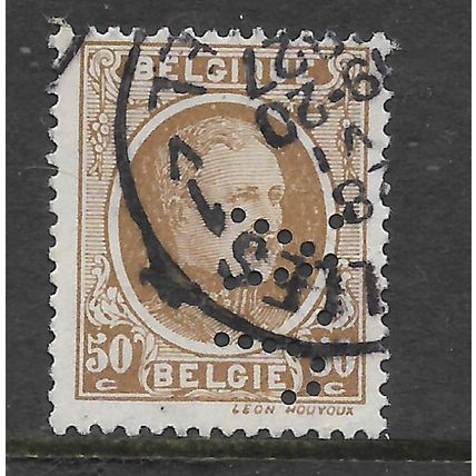 BELGIUM 1922 ALBERT I 50c BISTRE SG 363 FINE USED#
