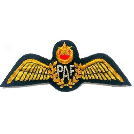 PAKISTAN AIR FORCE PILOT GOLD BULLION WIRE WING EXCELLENT QUALITY CP BRAND