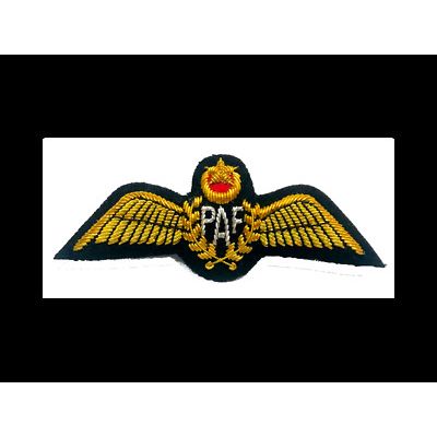 PAKISTAN AIR FORCE PILOT GOLD BULLION WIRE WING EXCELLENT QUALITY CP BRAND