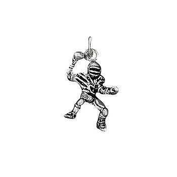 Sterling Silver Passing Football Player Charm Pendant