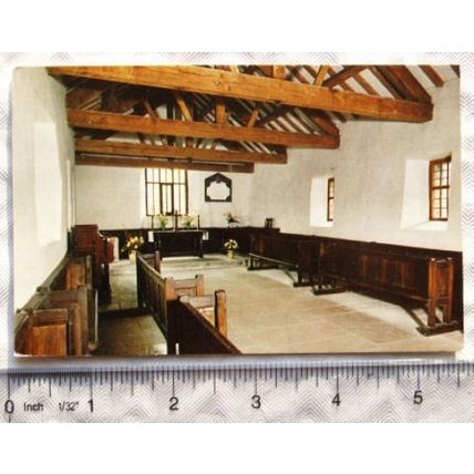 old postcard The Old Church of St Martin, Martindale - Interior