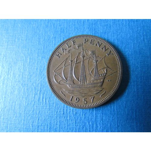 1957 QUEEN ELIZABETH II HALFPENNY FREE POST. (j) AAI