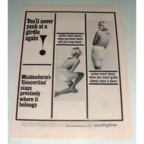 1965 Maidenform Concertina Girdle Ad - Never Yank