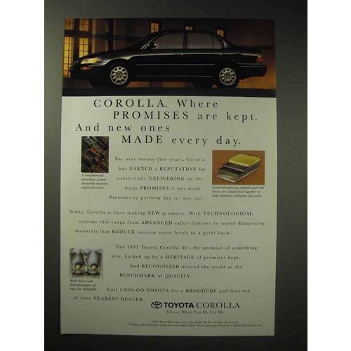 1995 Toyota Corolla Car Ad - Where Promises are Kept